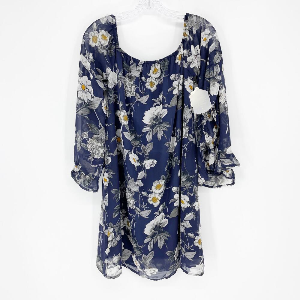 Altar'd State Floral Sheer Ruffle Mini Dress Size Small